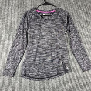 RBX Performance Space Dye V Neck‎ Long Sleeve Athletic Top Womens M